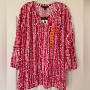 Gloria Vanderbilt XXL Ladies tunic top/bell sleeves